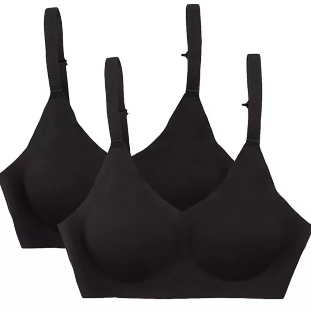 Member's Mark Ladies 2 Pack Convertible Adjustable Bralette Size XXL Black NWT